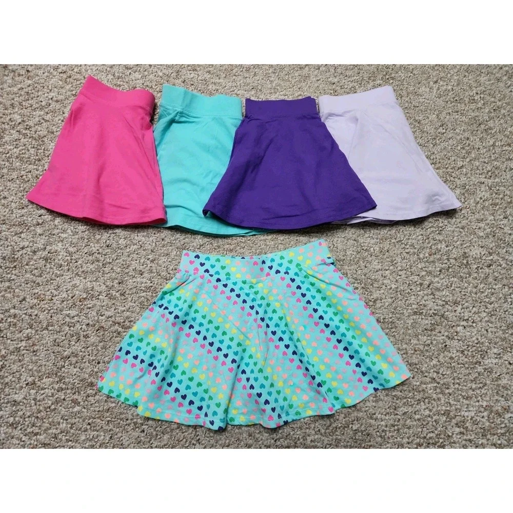 The Childrens Place Girls L 10/12 Skirt Skort Bundle 5 Pack NWT Cotton Knit